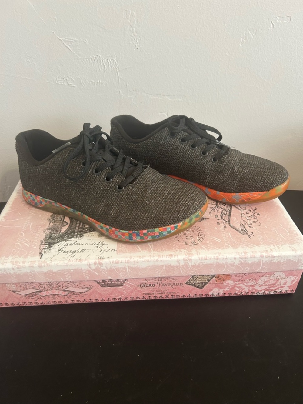 NOBULL Black Knit Sneaker with Multicolor Check Insole - Picture 2 of 7